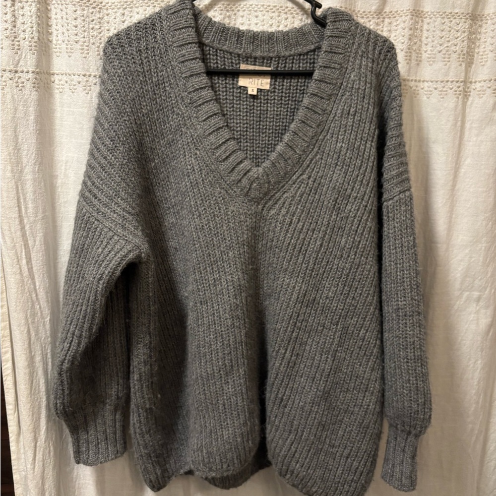 Gray V-Neck Sweater